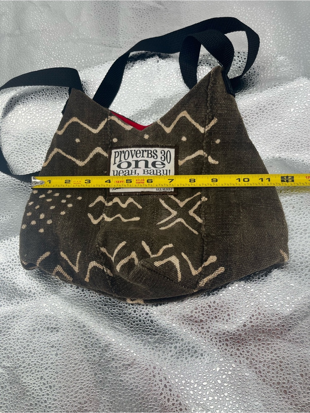 Beth Ritter-Perry PROVERBS 30 One Yeah Baby African Mudcloth Crossbody Bag - Picture 9 of 14